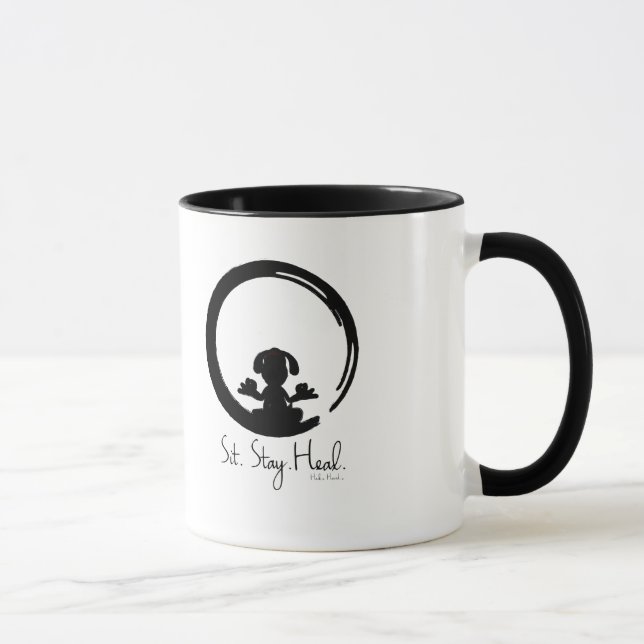 Sit. Stay. Heal. Dog Meditation Mug Special Pose (Right)