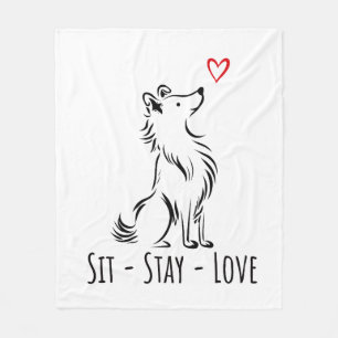 Sit-Stay-Love Sheltie Fleece Blanket