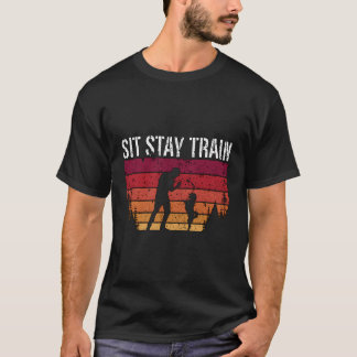 Sit Stay Train Retro Veterinarian Zookeeper Animal T-Shirt