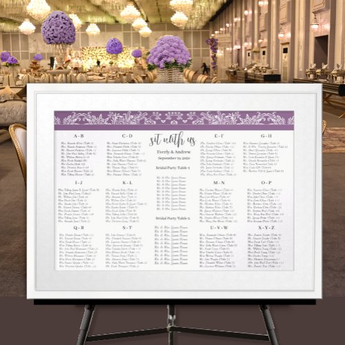 Sit with Us  Plum Seating Chart Alphabetical Order