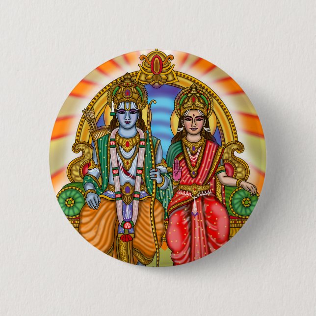 Sita Ram Devotional Button (Front)