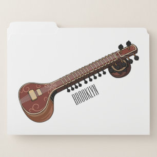 Sitar cartoon illustration file folder