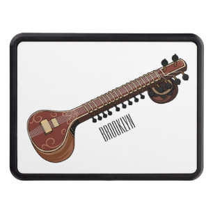Sitar cartoon illustration hitch cover