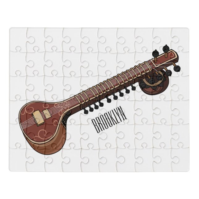 Sitar cartoon illustration jigsaw puzzle (Puzzle Horizontal)