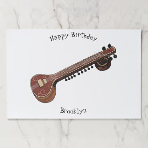 Sitar cartoon illustration paper pad