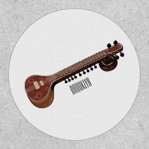 Sitar cartoon illustration patch