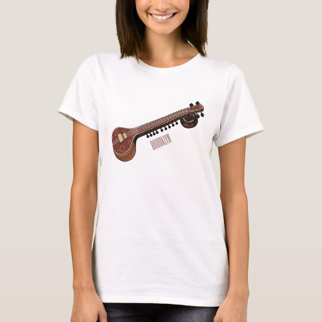 Sitar cartoon illustration T-Shirt (Front)