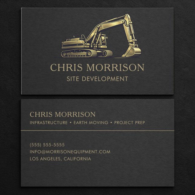 Site Development Excavator Professional Business Card (Creator Uploaded)