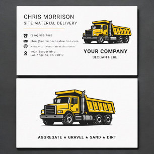 Site Material Delivery Dump Truck Business Card