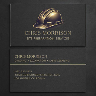 Site Preparation Services Hard Hat Professional Business Card