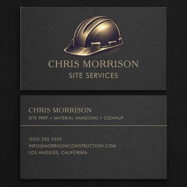 Site Services Hard Hat Professional Business Card (Creator Uploaded)