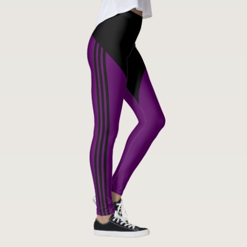 Site Stripe Purple Black Leggings _ Choose Colors