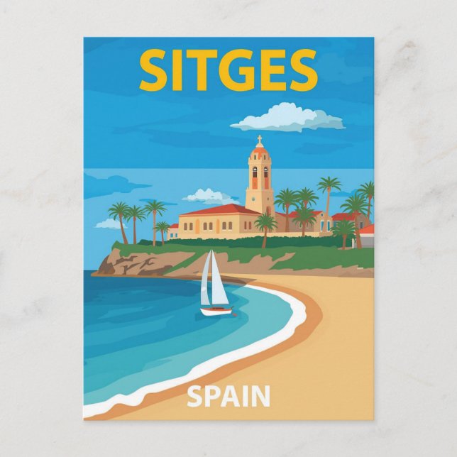 Sitges Spain Beach Travel Postcard (Front)