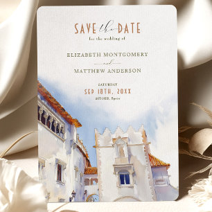 Sitges Spain Destination Wedding Save-the-Date Invitation