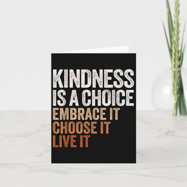 Sitive Message Retro Kindness Vintage Motivational Card (Front)