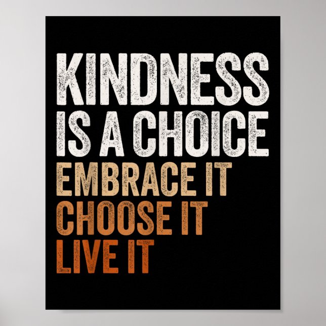 Sitive Message Retro Kindness Vintage Motivational Poster (Front)