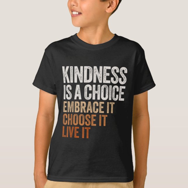 Sitive Message Retro Kindness Vintage Motivational T-Shirt (Front)