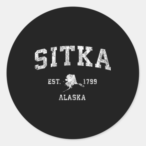 Sitka Alaska Ak Athletic Sports Classic Round Sticker