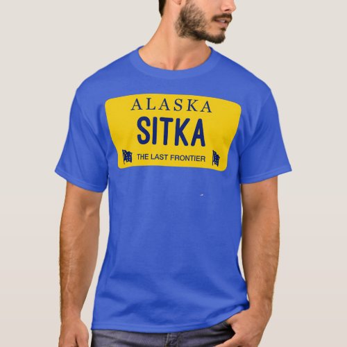 Sitka Alaska License Plate City Name T_Shirt
