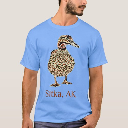 Sitka Alaska Mallard Duck Bird Lover Native Americ T_Shirt