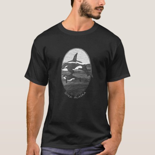 Sitka Alaska Orca Whale Graphic Souvenir Swea T_Shirt