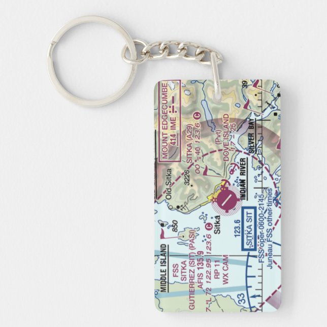 Sitka Gutierrez Airport chart / diagram Keychain (Front)