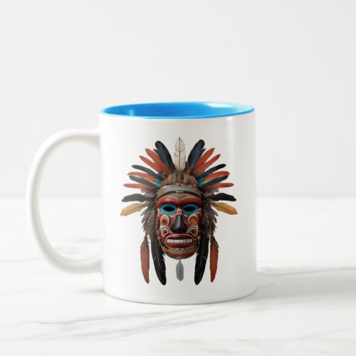 Sitka Ixchel 96 _ Haida Mayan shaman Two_Tone Coffee Mug