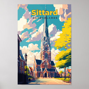 Sittard Netherlands Travel Art Vintage Poster