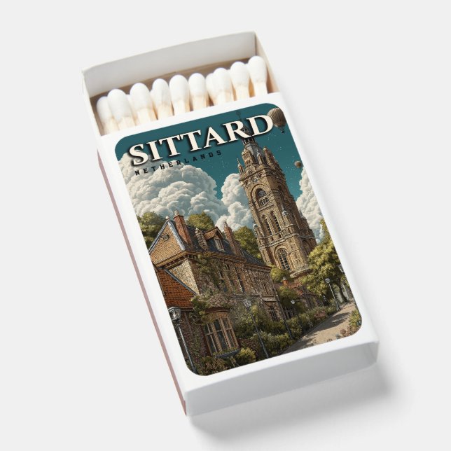 Sittard Netherlands Vintage Travel Matchboxes (Front Open)