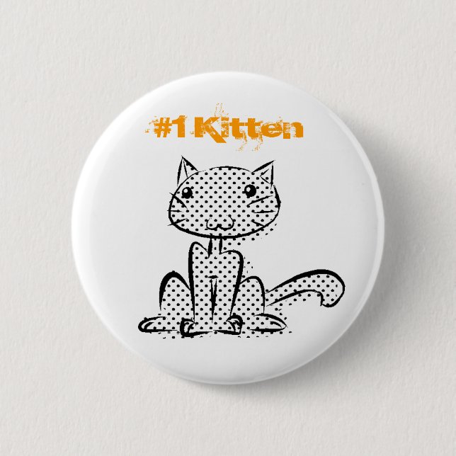 Sitting #1 Kitten Button (Front)