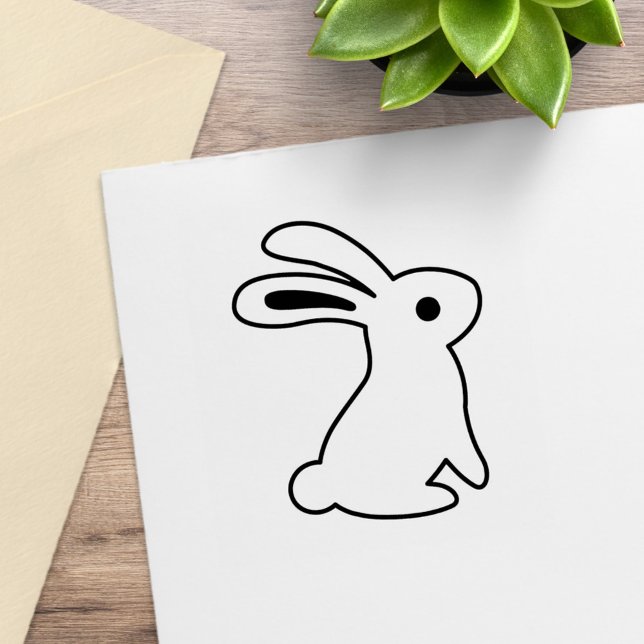 Sitting Alert Bunny Rabbit Color Me Rubber Stamp (Creator Uploaded)