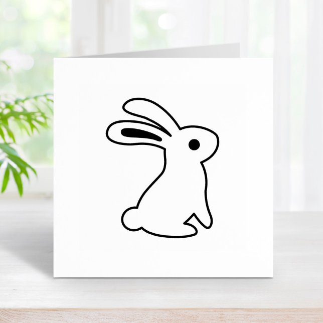 Sitting Alert Bunny Rabbit Color Me Rubber Stamp (Creator Uploaded)