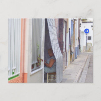 Sitting and thinking. postcard