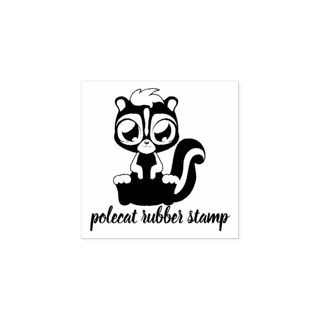 Sitting Baby Skunk Rubber Stamp