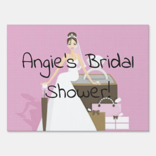 Sitting bbride bridal shower sign