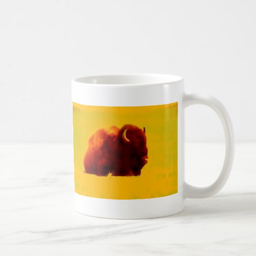 Sitting Bison Silhouette Coffee Mug