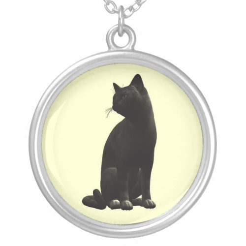 Sitting Black Cat Necklace