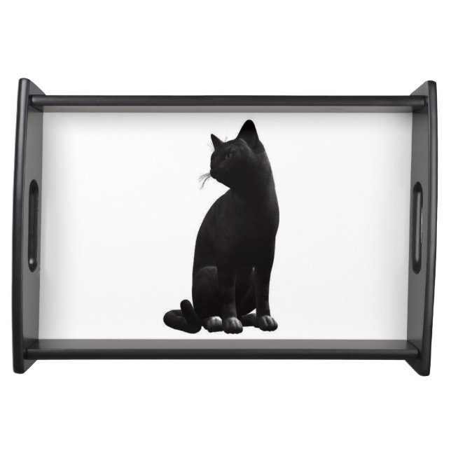 Sitting Black Cat Serving Tray (Front)
