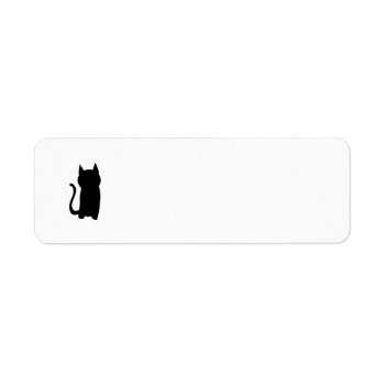 Sitting Black Cat Silhouette. Label by Animal_Art_By_Ali at Zazzle