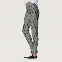 Sitting Black Greyhound Patterned Leggings