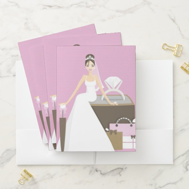 sitting bride bridal shower pocket folder (In Situ)
