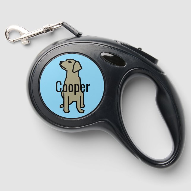 Sitting Brown Dog Retractable Pet Leash (Front)