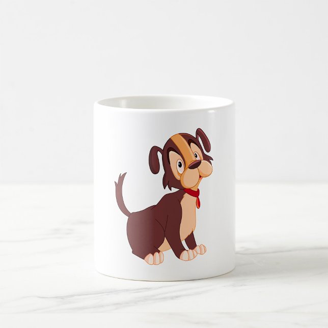 Sitting Brown Puppy Sweet Happy Dog Coffee Mug (Creator Uploaded)