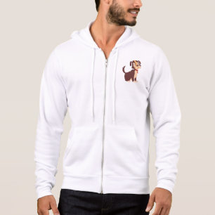 Sitting Brown Puppy Sweet Happy Dog Hoodie