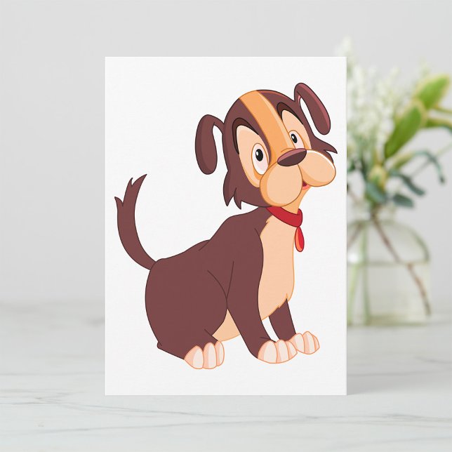 Sitting Brown Puppy Sweet Happy Dog Invitation (Creator Uploaded)