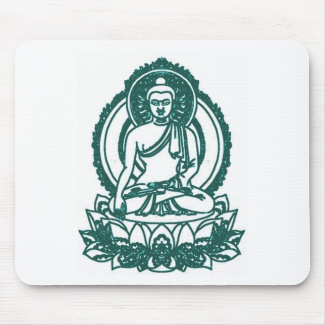 SITTING BUDDHA MEDITATING PEACE MOUSE PAD (Front)