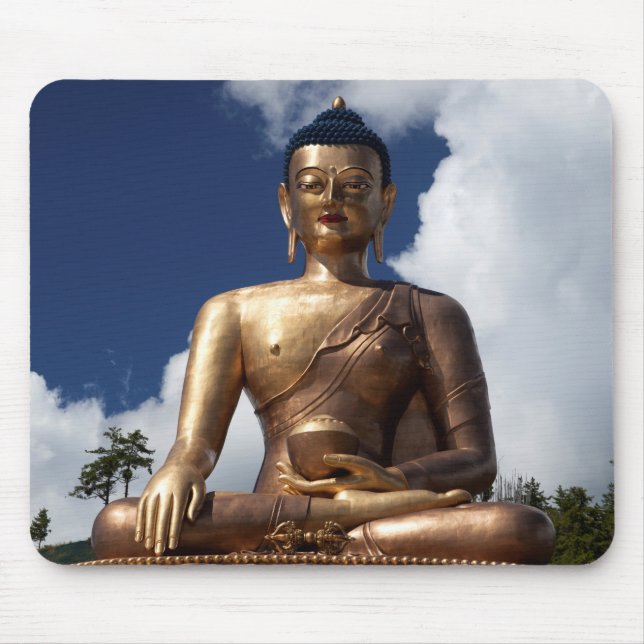 Sitting Buddha Statue Mouse Pad (Front)