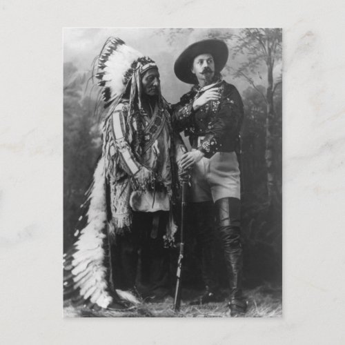 Sitting Bull and Buffalo Bill Portrait from 1885 Postcard