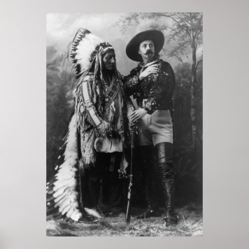 Sitting Bull and Buffalo Bill Portrait from 1885 Poster