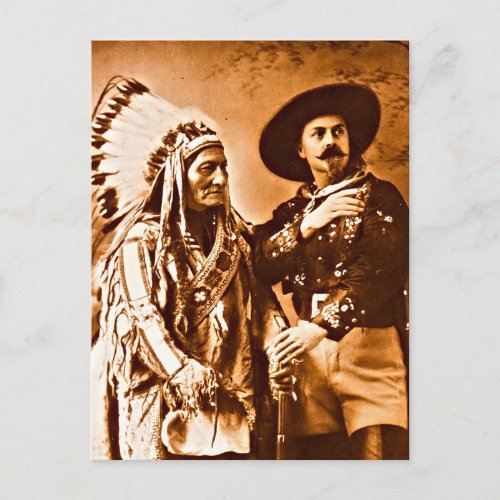 Sitting Bull and Buffalo Wild West Show 1885 Postcard
